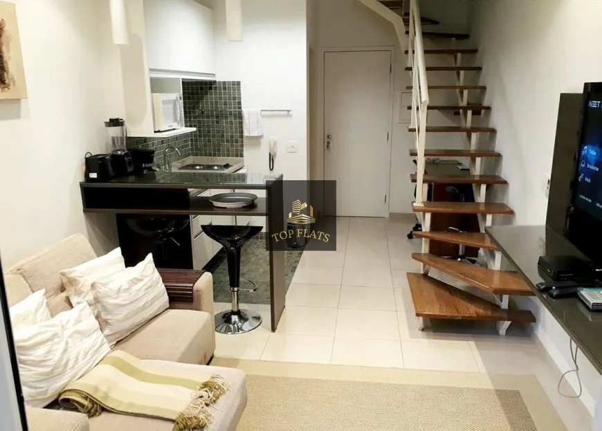 Foto 1 de Flat com 1 Quarto para alugar, 47m² em Brooklin, São Paulo