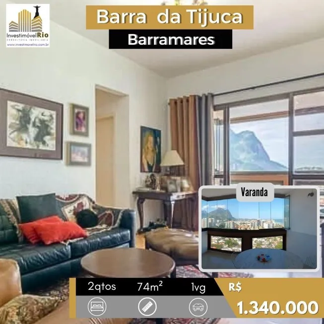 Foto 1 de Apartamento com 2 Quartos à venda, 74m² em Barra da Tijuca, Rio de Janeiro