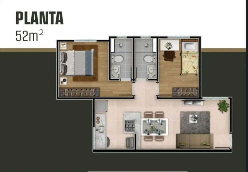 Foto 1 de Apartamento com 2 Quartos à venda, 52m² em Santa Rosa, Belo Horizonte