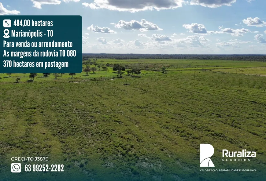 Foto 1 de Fazenda/Sítio à venda, 484m² em Zona Rural, Marianópolis do Tocantins