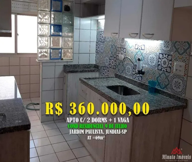 Foto 1 de Apartamento com 2 Quartos à venda, 69m² em Anhangabau, Jundiaí