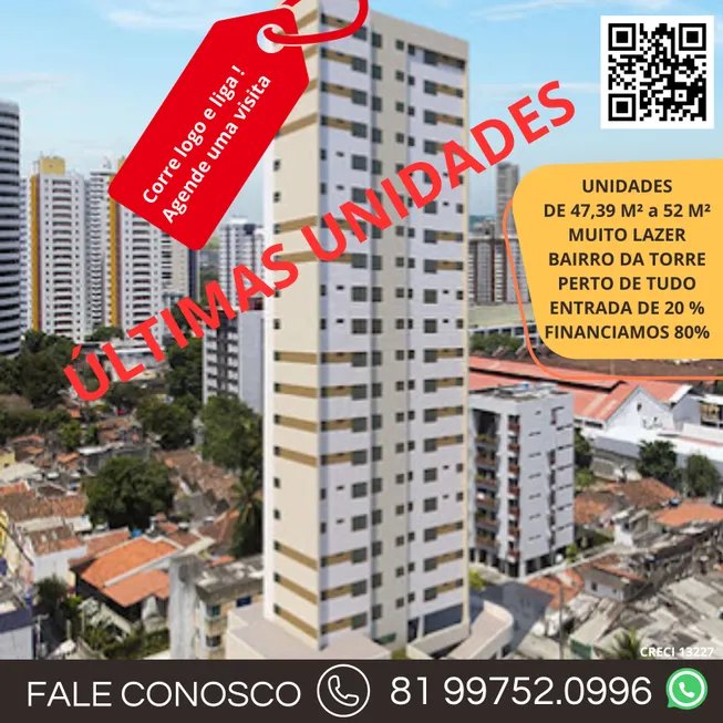 Foto 1 de Apartamento com 2 Quartos à venda, 47m² em Torre, Recife