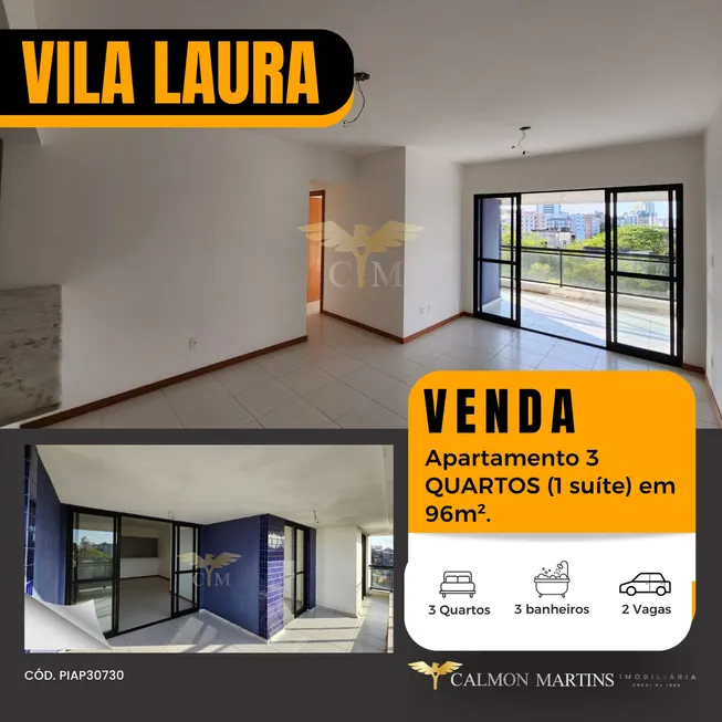 Foto 1 de Apartamento com 3 Quartos à venda, 96m² em Vila Laura, Salvador