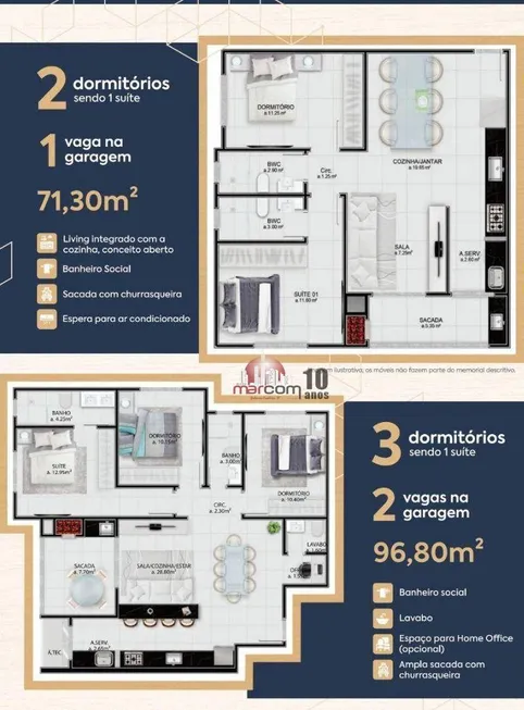 Foto 1 de Apartamento com 2 Quartos à venda, 72m² em Tabuleiro Monte Alegre, Camboriú