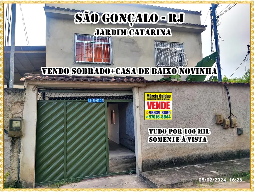 Foto 1 de Casa com 3 Quartos à venda, 90m² em Jardim Catarina, São Gonçalo
