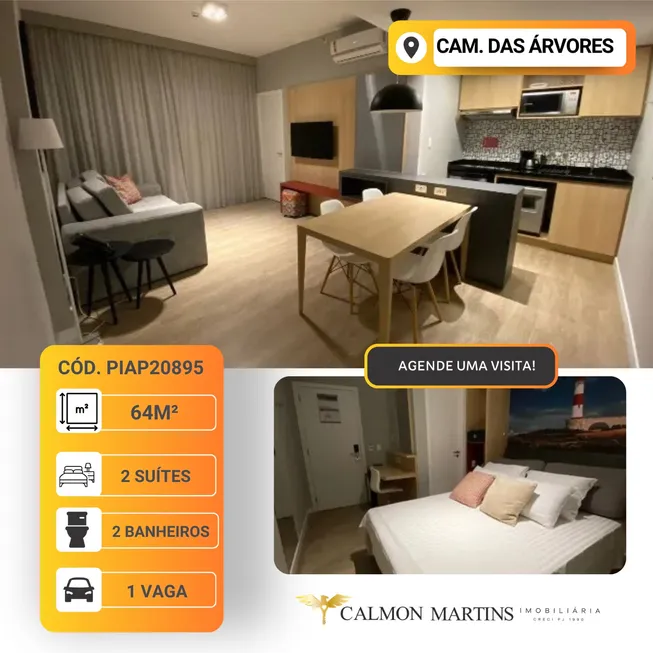 Foto 1 de Apartamento com 2 Quartos à venda, 64m² em Caminho Das Árvores, Salvador