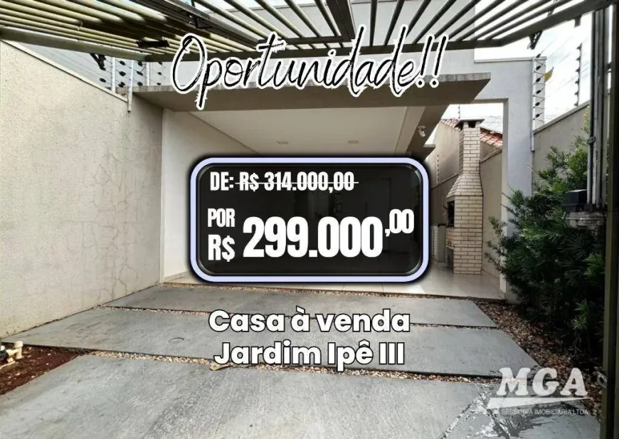 Foto 1 de Casa com 2 Quartos à venda, 74m² em Jardim Ipê III, Foz do Iguaçu