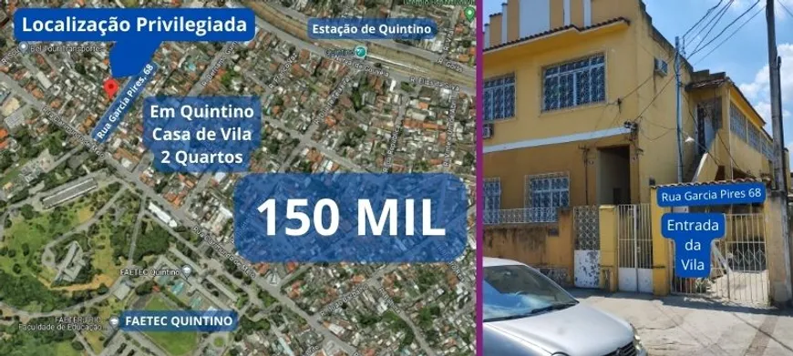 Foto 1 de Casa com 2 Quartos à venda, 100m² em Quintino Bocaiúva, Rio de Janeiro