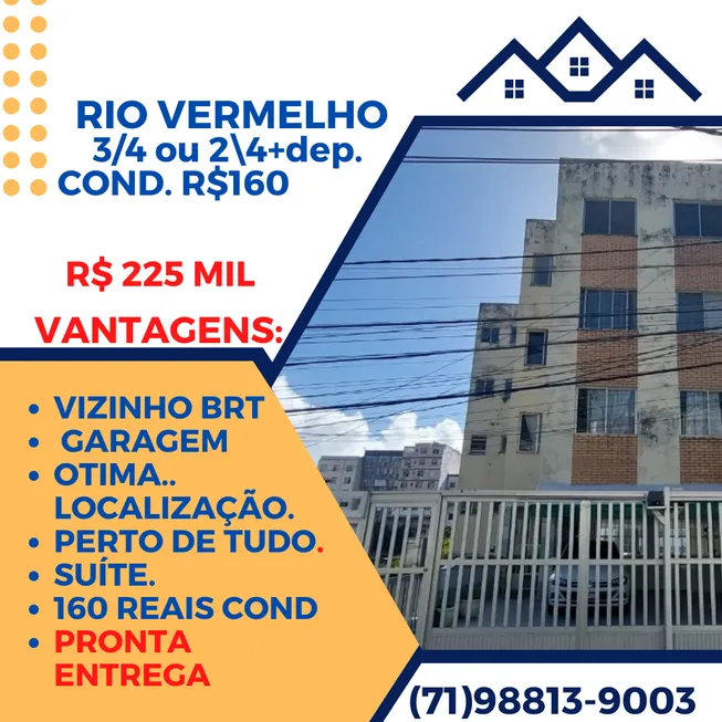 Foto 1 de Apartamento com 3 Quartos à venda, 65m² em Rio Vermelho, Salvador