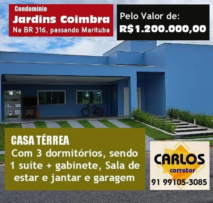 Foto 1 de Casa de Condomínio com 3 Quartos à venda, 250m² em Centro, Marituba