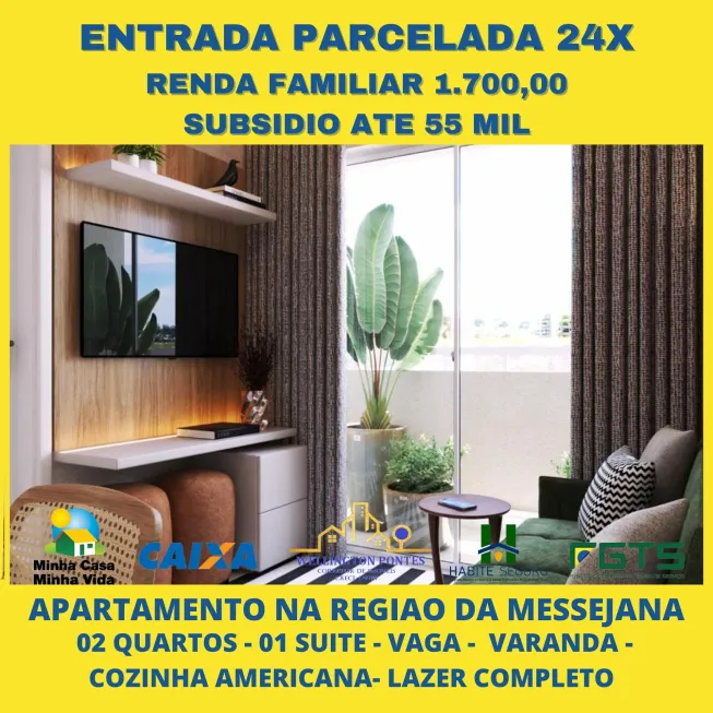 Foto 1 de Apartamento com 2 Quartos à venda, 45m² em Messejana, Fortaleza