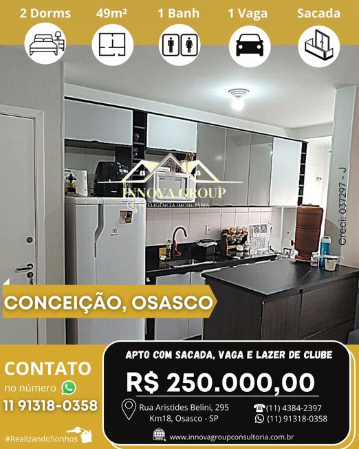 Apartamento com 2 dorms, Vila Yara, Osasco - R$ 450 mil, Cod: 1510