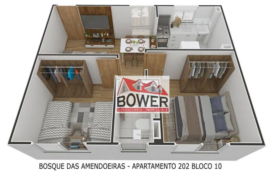 Foto 1 de Apartamento com 2 Quartos à venda, 42m² em Amendoeira, São Gonçalo