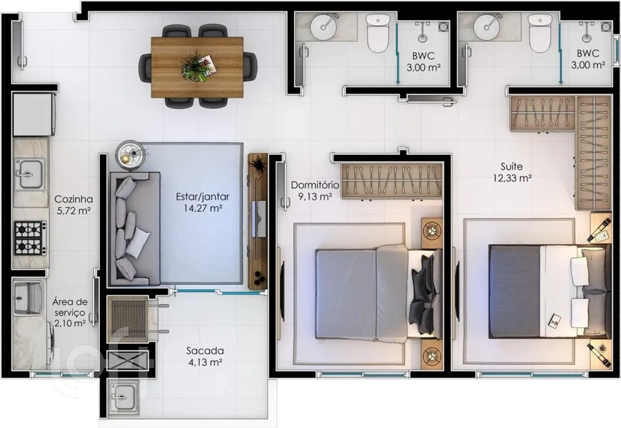 Foto 1 de Apartamento com 2 Quartos à venda, 63m² em Ingleses do Rio Vermelho, Florianópolis