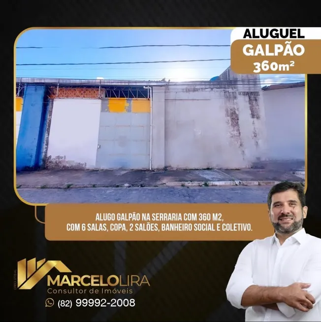 Foto 1 de Galpão/Depósito/Armazém para alugar, 360m² em Serraria, Maceió