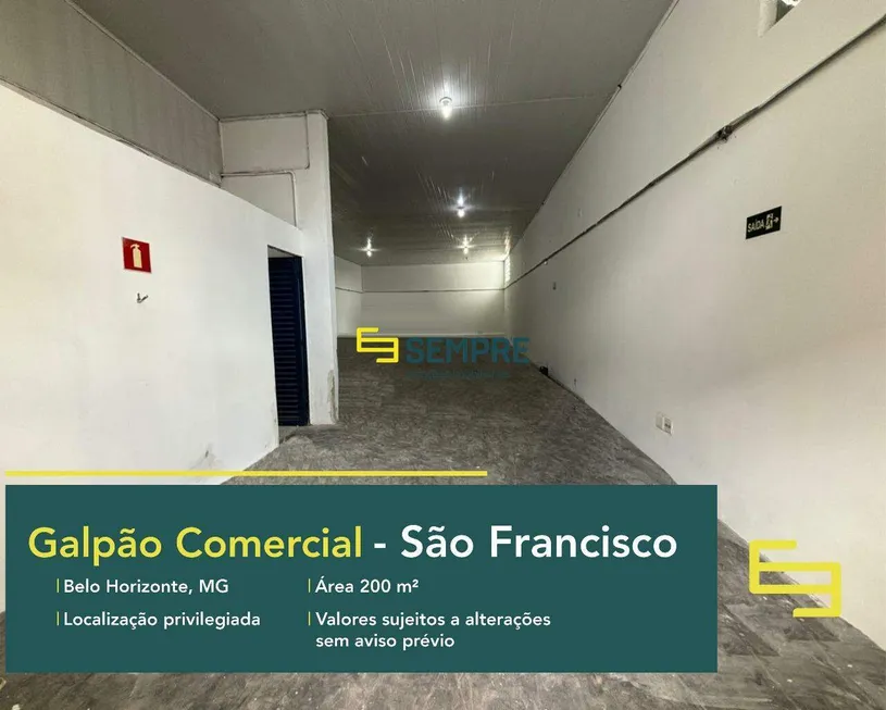 Foto 1 de Galpão/Depósito/Armazém para alugar, 200m² em São Francisco, Belo Horizonte