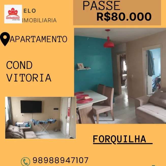 Foto 1 de Apartamento com 2 Quartos à venda, 48m² em Forquilha, São Luís