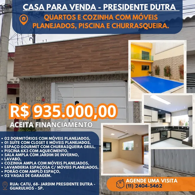 Foto 1 de Sobrado com 3 Quartos à venda, 178m² em Jardim Presidente Dutra, Guarulhos