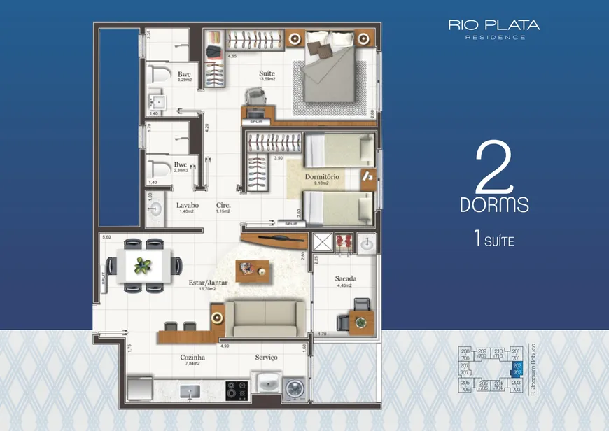 Foto 1 de Apartamento com 2 Quartos à venda, 71m² em Capoeiras, Florianópolis