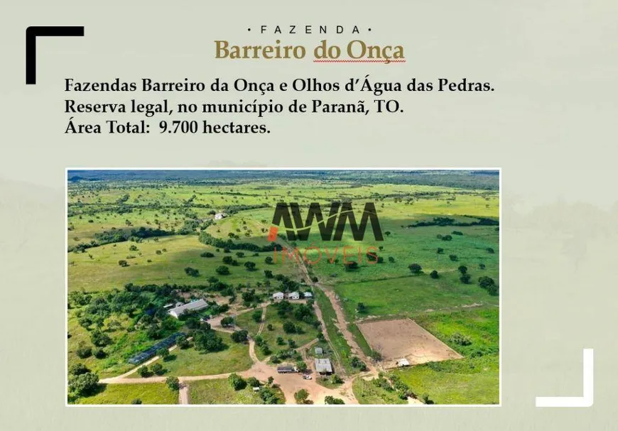 Foto 1 de Fazenda/Sítio à venda, 97000000m² em Rural, Paranã