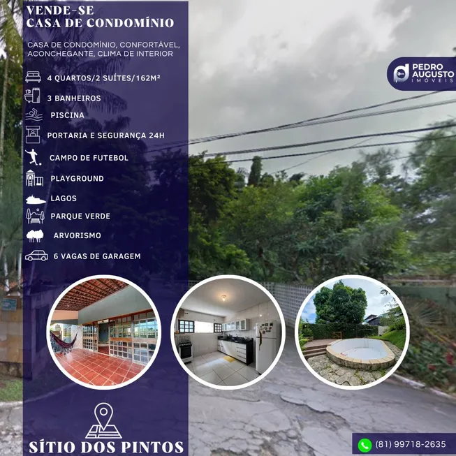 Foto 1 de Casa de Condomínio com 4 Quartos à venda, 162m² em Sítio dos Pintos, Recife