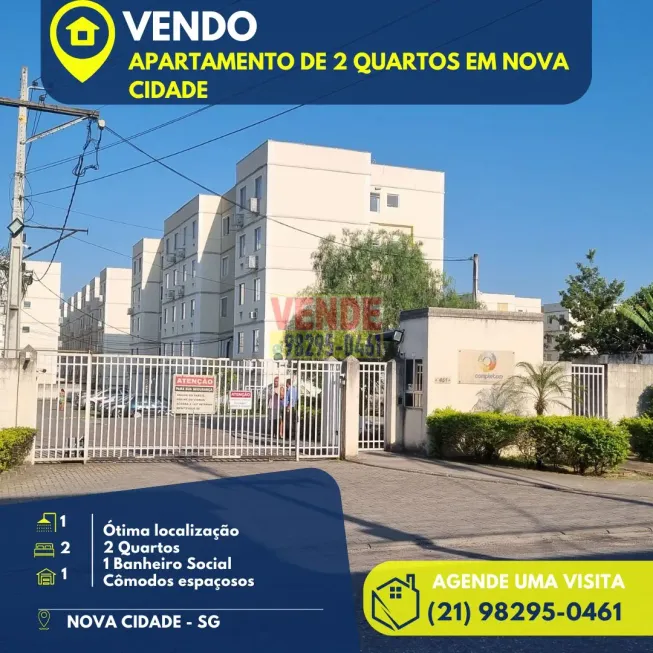 Foto 1 de Apartamento com 2 Quartos à venda, 55m² em Nova Cidade, São Gonçalo