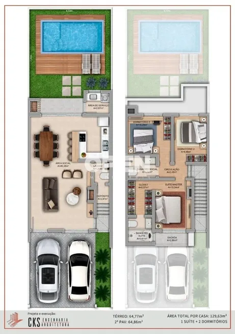 Foto 1 de Sobrado com 3 Quartos à venda, 130m² em Loteamento Bela Vista, Canoas