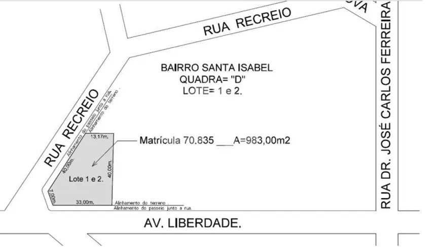 Foto 1 de Lote/Terreno para alugar, 983m² em Santa Isabel, Viamão