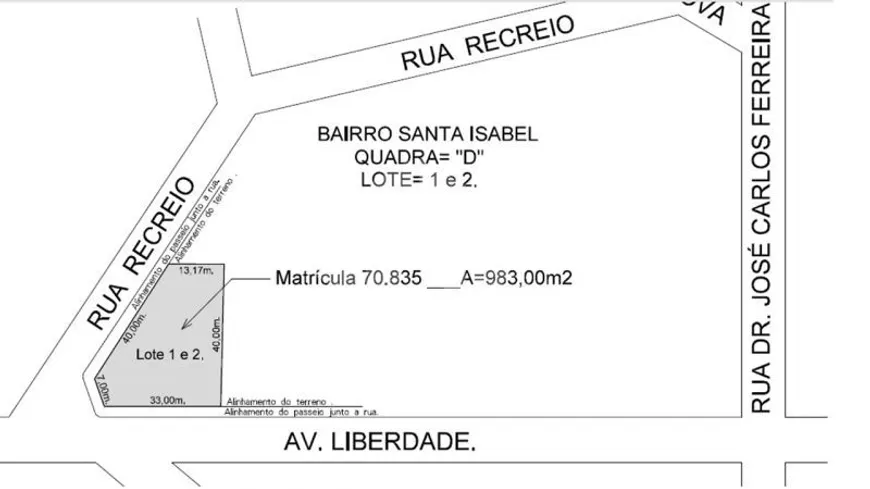 Foto 1 de Lote/Terreno para alugar, 984m² em Santa Isabel, Viamão