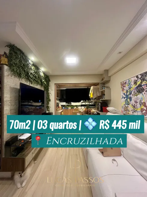 Foto 1 de Apartamento com 3 Quartos à venda, 70m² em Encruzilhada, Recife