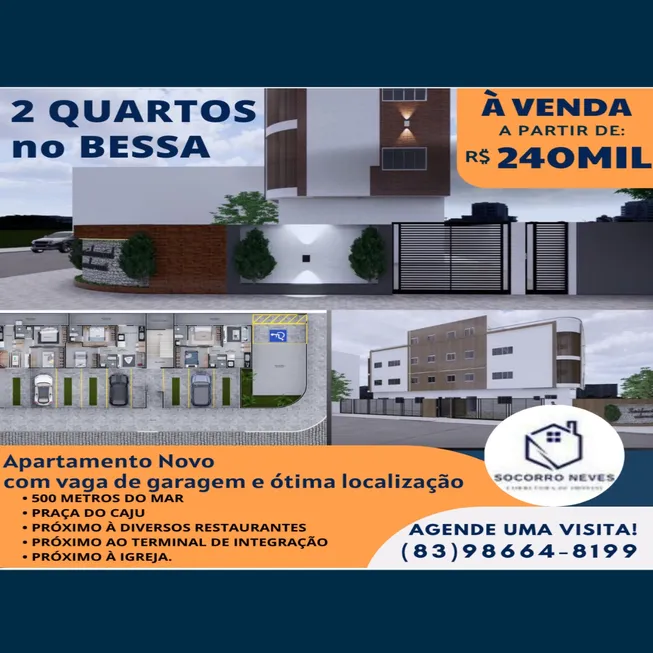 Foto 1 de Apartamento com 2 Quartos à venda, 40m² em Bessa, João Pessoa