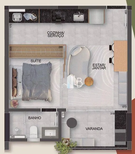 Foto 1 de Apartamento com 1 Quarto à venda, 40m² em Centro, Uberlândia