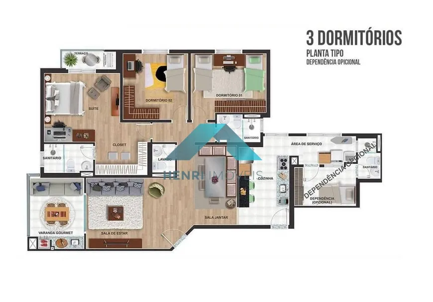 Foto 1 de Apartamento com 3 Quartos à venda, 132m² em Esplanada, Embu das Artes