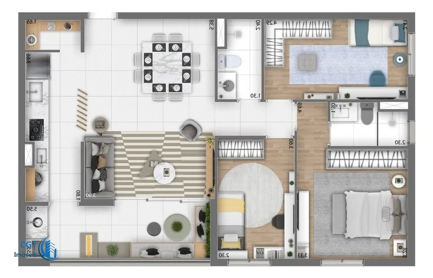 Foto 1 de Apartamento com 3 Quartos à venda, 70m² em Alphaville Empresarial, Barueri