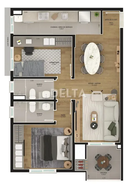 Foto 1 de Apartamento com 2 Quartos à venda, 74m² em Centro, São Leopoldo