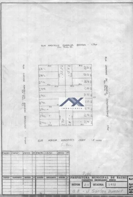 Foto 1 de Lote/Terreno à venda, 363m² em Jardim Santos Dumont, Bauru