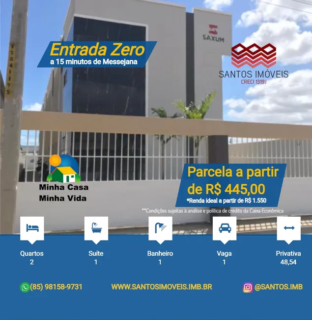 Foto 1 de Apartamento com 2 Quartos à venda, 48m² em Pedras, Fortaleza