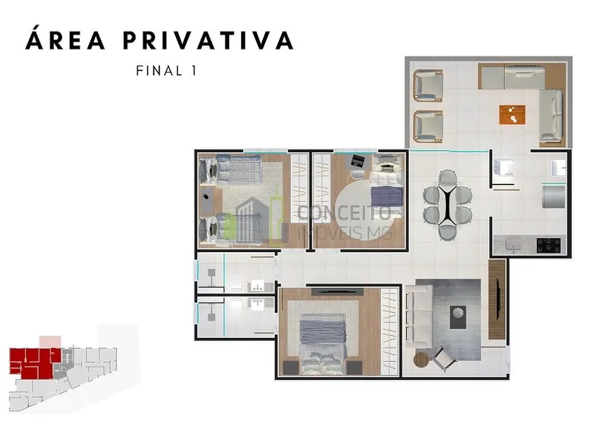 Foto 1 de Apartamento com 3 Quartos à venda, 72m² em União, Belo Horizonte