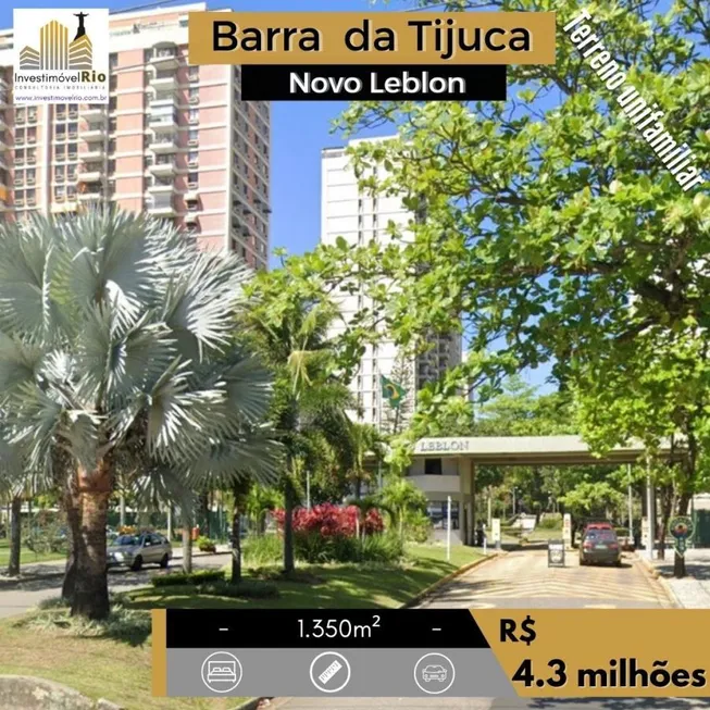 Foto 1 de Lote/Terreno à venda, 1350m² em Barra da Tijuca, Rio de Janeiro