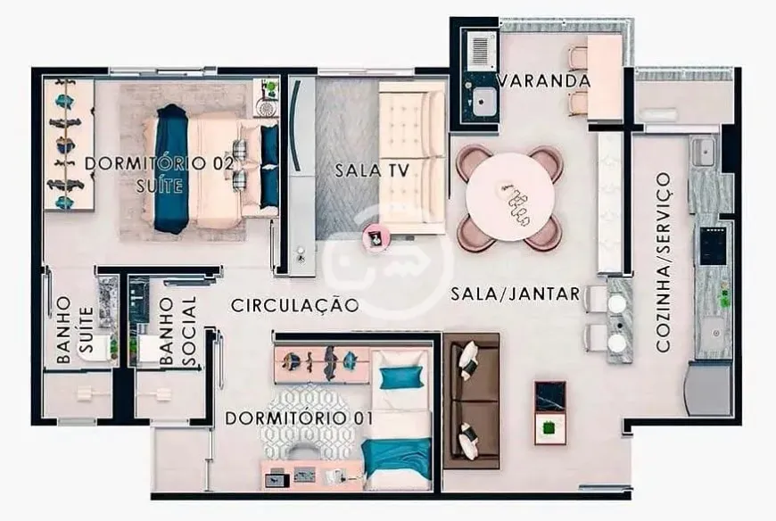 Foto 1 de Apartamento com 3 Quartos à venda, 72m² em Jardim do Horto, Rio Claro