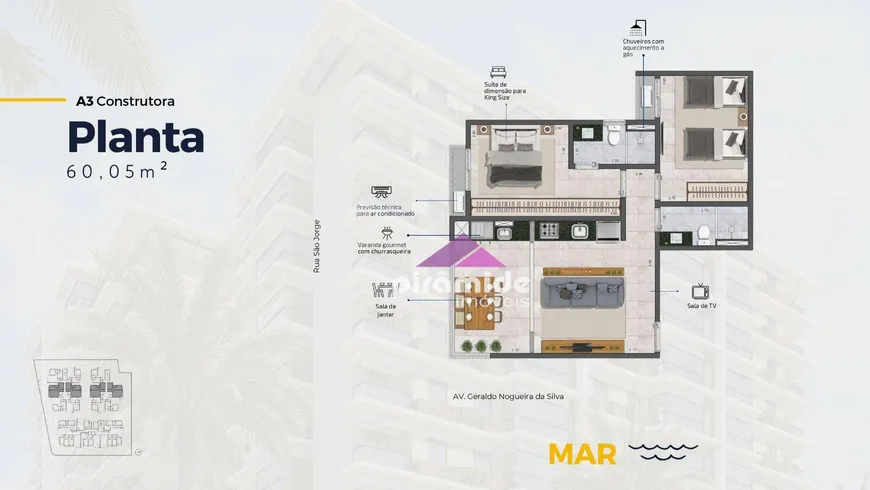 Foto 1 de Apartamento com 2 Quartos à venda, 60m² em Praia Das Palmeiras, Caraguatatuba
