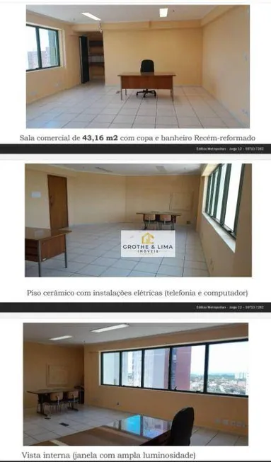 Foto 1 de Sala Comercial para alugar, 43m² em Centro, São José dos Campos