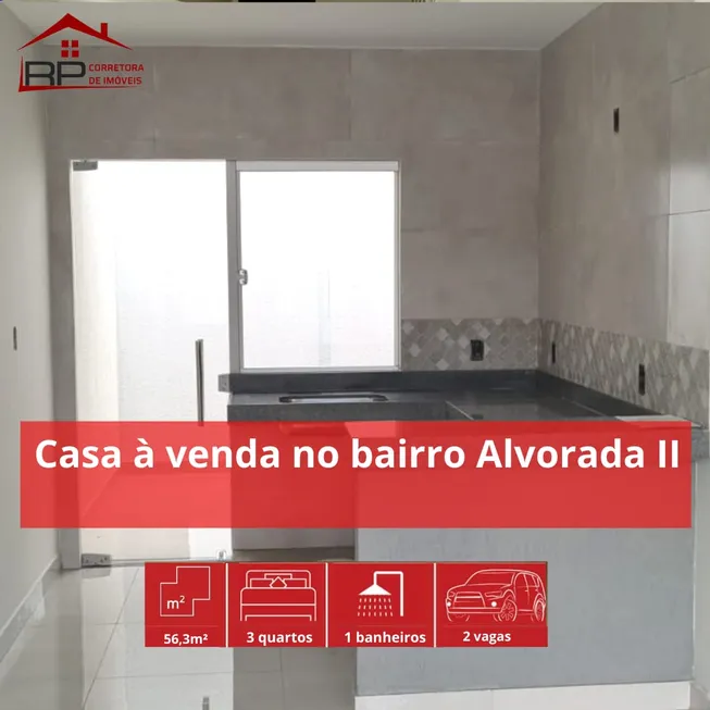 Foto 1 de Casa com 3 Quartos à venda, 56m² em Alvorada, Sete Lagoas