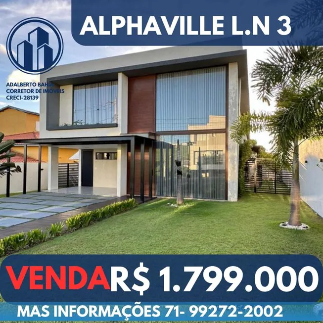 Foto 1 de Casa de Condomínio com 4 Quartos à venda, 480m² em Alphaville Litoral Norte 3, Camaçari