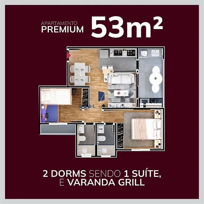 Foto 1 de Apartamento com 2 Quartos à venda, 56m² em Vila Carvalho, Sorocaba