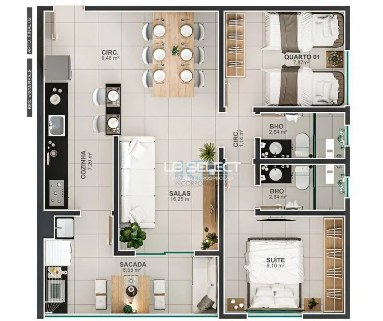 Foto 1 de Apartamento com 3 Quartos à venda, 66m² em Tubalina, Uberlândia