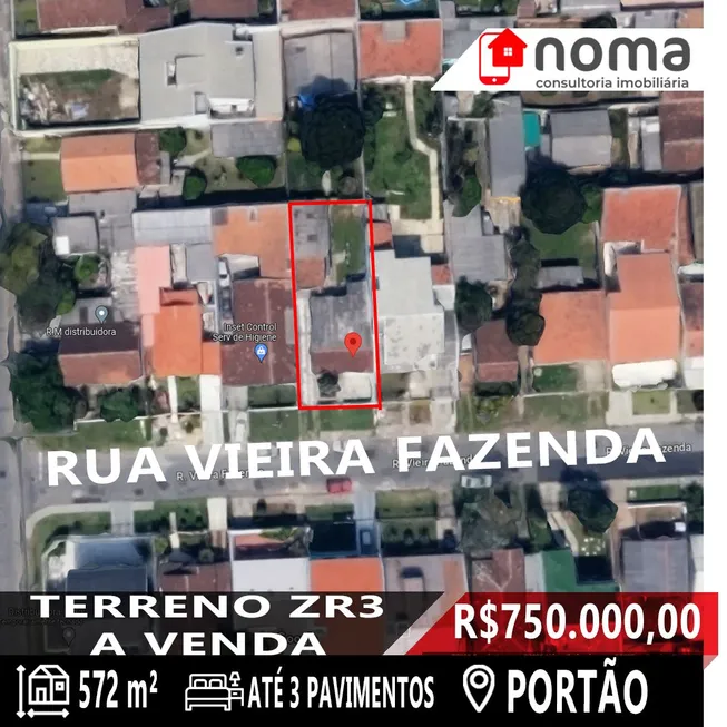 Foto 1 de Lote/Terreno à venda, 572m² em Portão, Curitiba