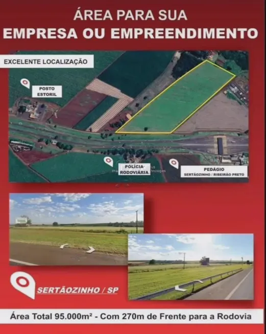 Foto 1 de Fazenda/Sítio à venda, 95000m² em Jardim Recreio dos Bandeirantes, Sertãozinho