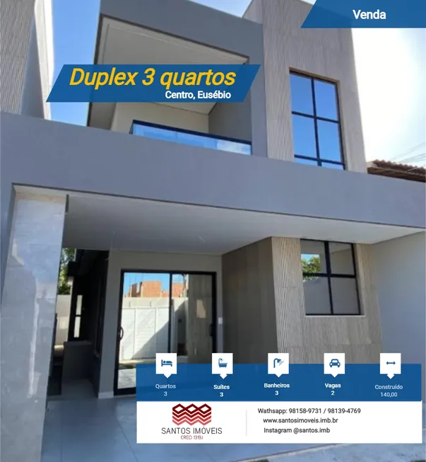 Foto 1 de Casa com 3 Quartos à venda, 140m² em Centro, Eusébio