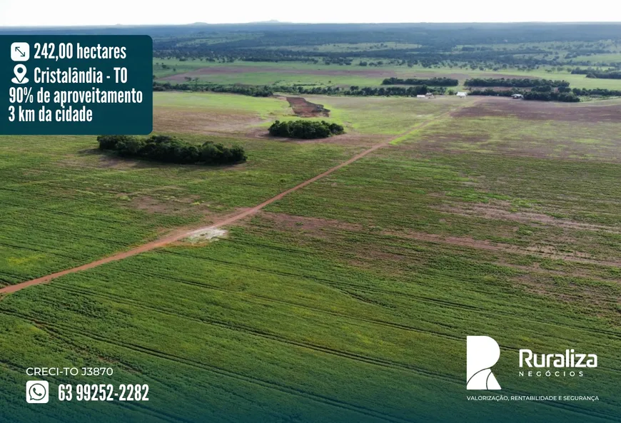 Foto 1 de Fazenda/Sítio à venda, 242m² em Zona Rural, Cristalândia